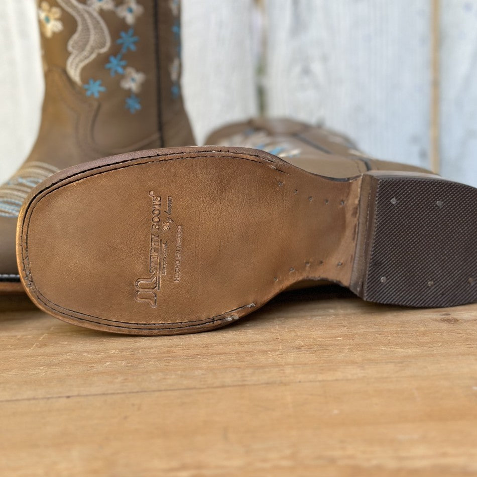 SB-Alicia Ocre - Botas Vaqueras para Mujer - Botas Mexicanas Bordadas para Mujer (6)