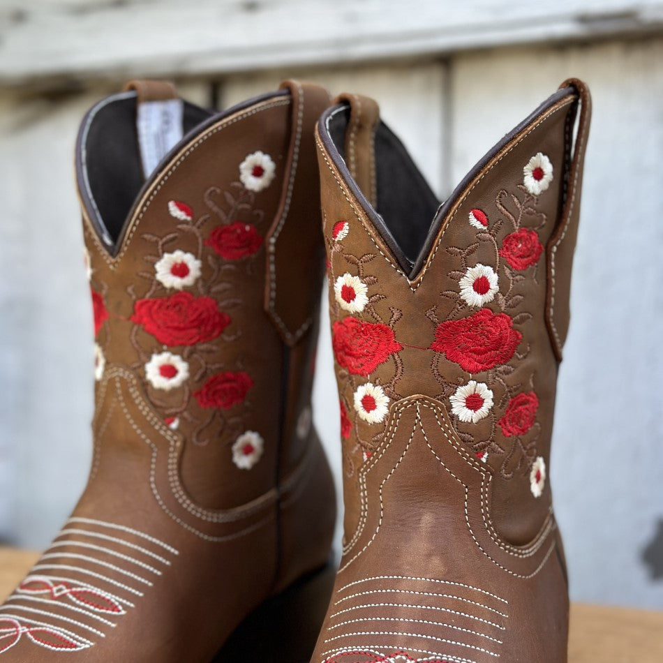 SB-Rose Cafe - Botas Vaqueras con Tubo Corto para Mujer