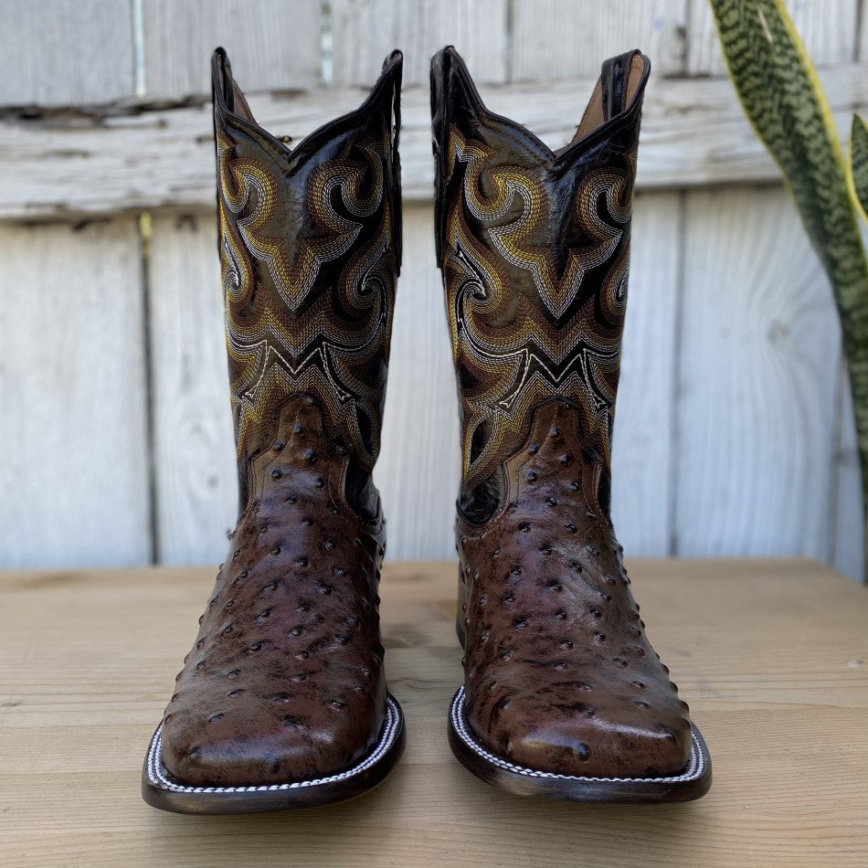 BD-701 Cafe - Botas Vaqueras Exoticas para Hombre - Botas Exoticas para Hombre - Bota Vaquera para Hombre - Bota Vaquera Exotica para Hombre