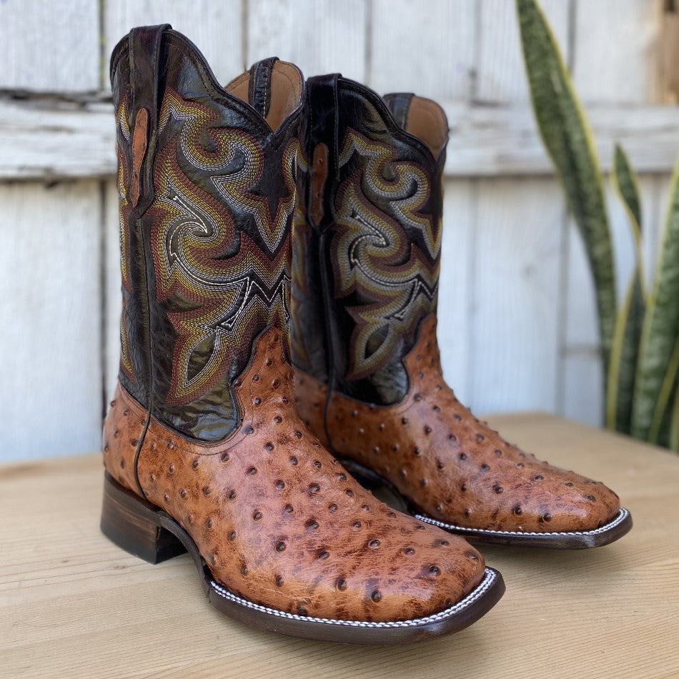 BD-701 Cognac Botas Vaqueras Exoticas para Hombre Bota Vaquera