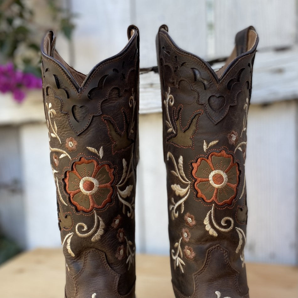 Bota Vaquera para Mujer - RH-Alondra Cafe - Botas Vaqueras para Mujer - Botas para Mujer Vaqueras - Botas de Mujer Vaqueras