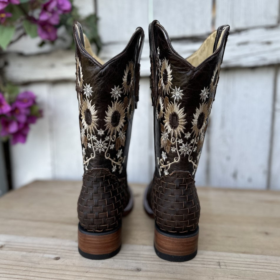 Bota de Petatillo DA-2403 Cafe - Botas Vaqueras para Mujer - Botas para Mujer de Petatillo - Botas Vaqueras