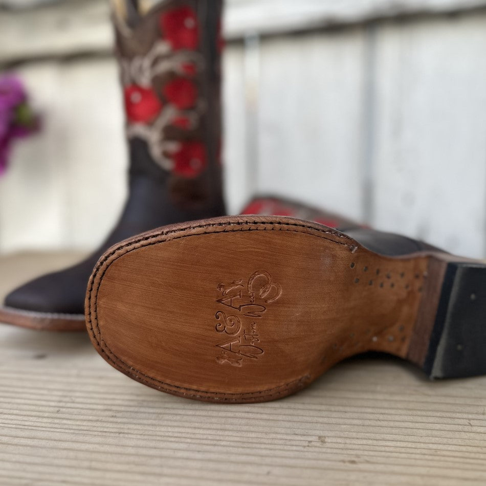 DA-2409 Cafe Bota Vaquera - Botas para Mujer Vaqueras - Botas Vaqueras Mexicanas para Mujer