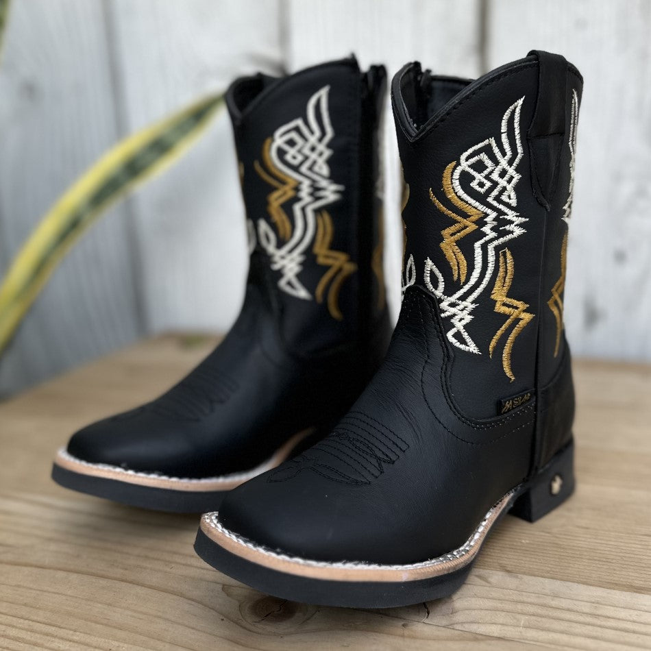 Boots Botas Texanas Para Niños DA-701 Negro Botas Vaqueras Para Niños