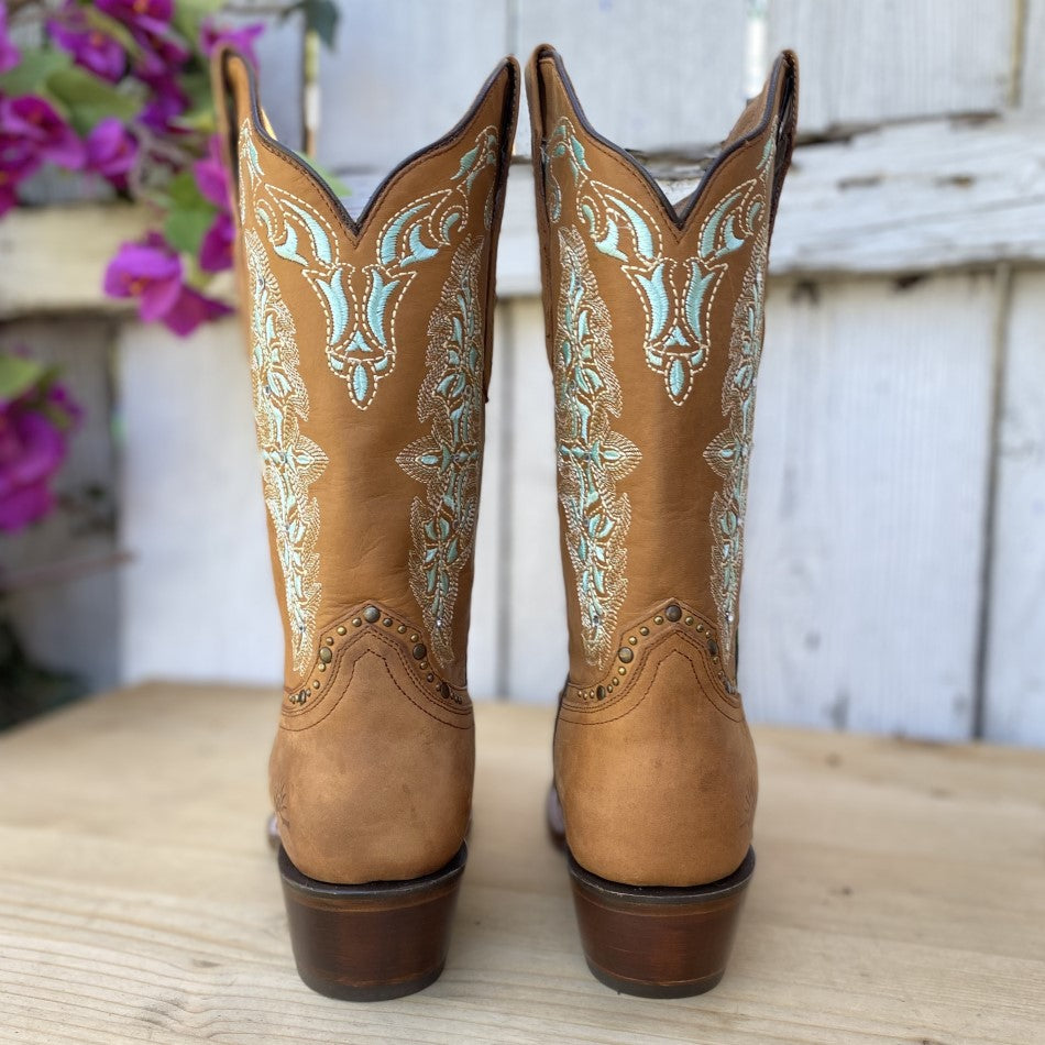 Bota Vaquera con Glitter Belinda Tan - Botas para Mujer Vaqueras - Botas de Mexico Vaqueras - Botas Vaqueras