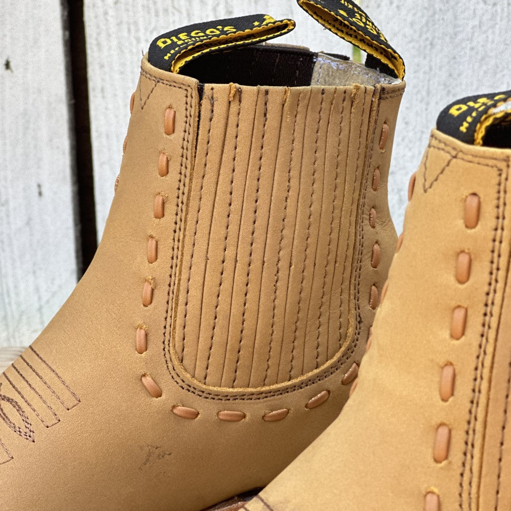 Botin-Tejido-color-Miel-para-Mujer-Botines-Vaqueros-para-Mujer-Botin-Vaquero-con-Tejido-para-Dama