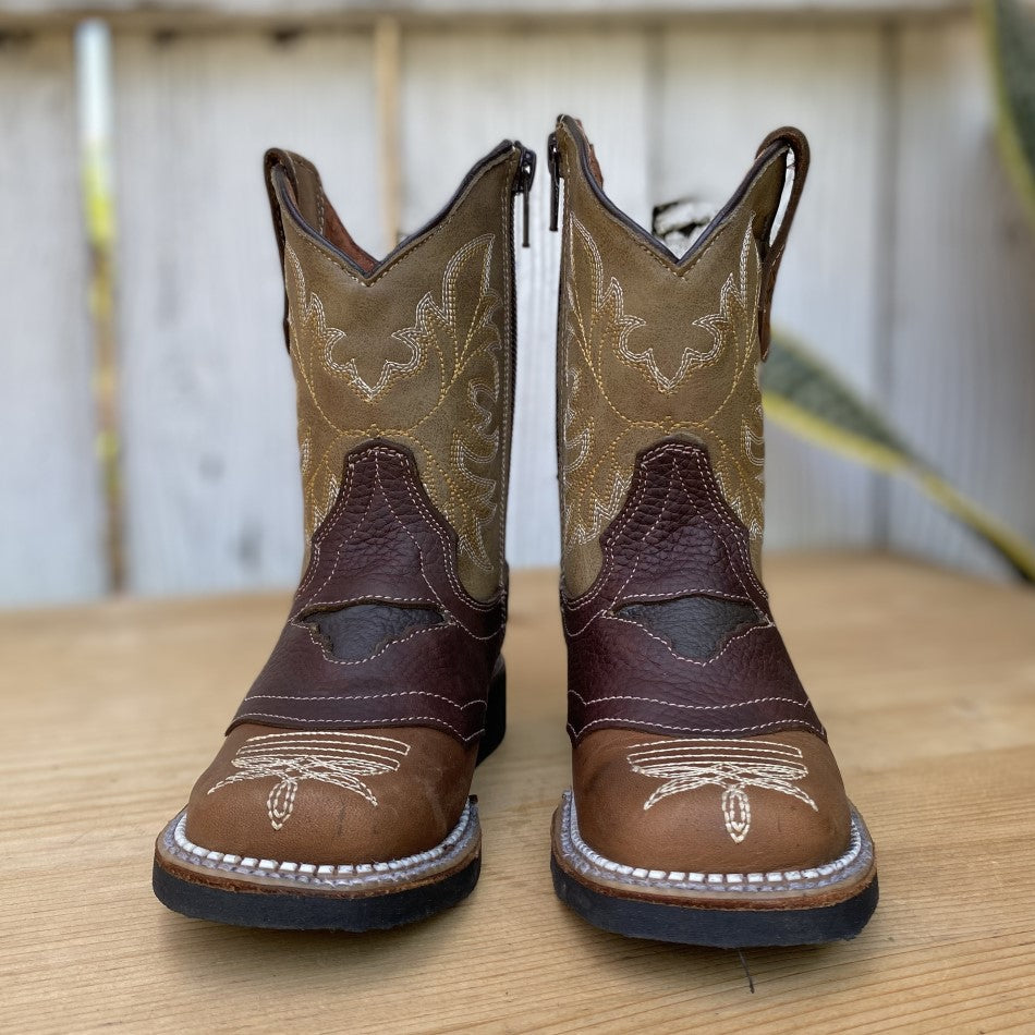 CB-030-196 - Floater Cafe y Miel - Botas Vaqueras para Niños - Bota Vaquera para Niño - Botas para Niño