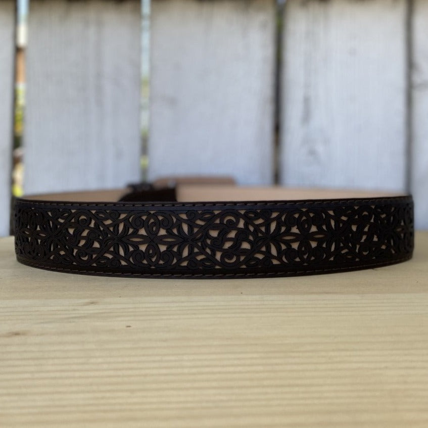 CB Azteca-011 Cafe - Cinturones para Hombre - Cintos - Cinturones Vaqueros para Hombre - Cinturones de Rodeo para Hombre - Cinturones Mexicanos para Hombre