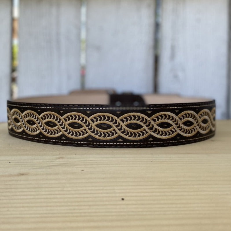 CB-Caporal Cafe- Cinturones para Hombre - Cintos - Cinturones Vaqueros para Hombre - Cinturones de Rodeo para Hombre - Cinturones Bordados para Hombre