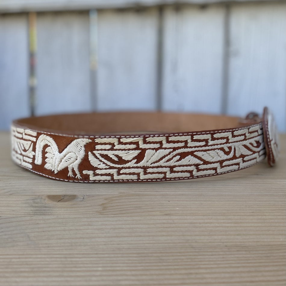 Cinturon Piteado Imitacion para Hombre con Gallo - Cintos Piteados