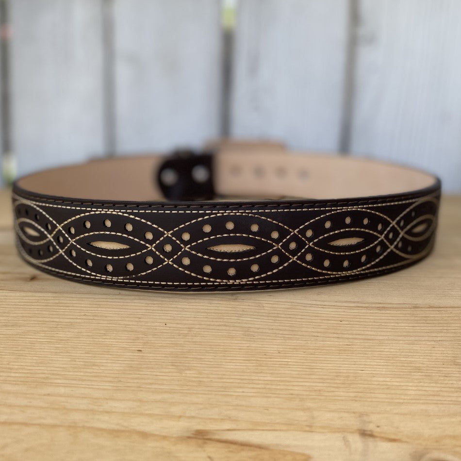 Cintos Vaqueros CB01 Cafe - Cinturon Vaquero para Mujer con Bordado - Cintos Bordados Vaqueros Mujer - Cinturones Mexicanos con Bordado para Mujer