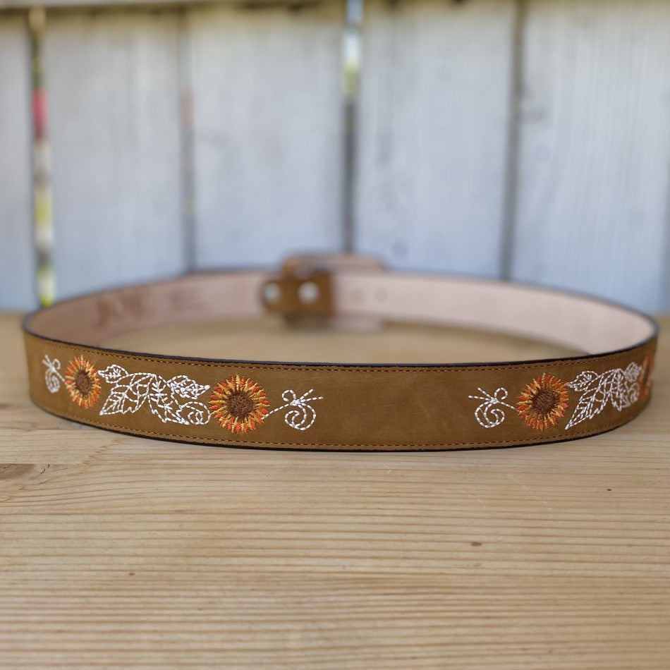 Cinturon Vaquero Bordado JB-1505 Miel - CInturon para Mujer Vaquero - Cinturones para Mujer