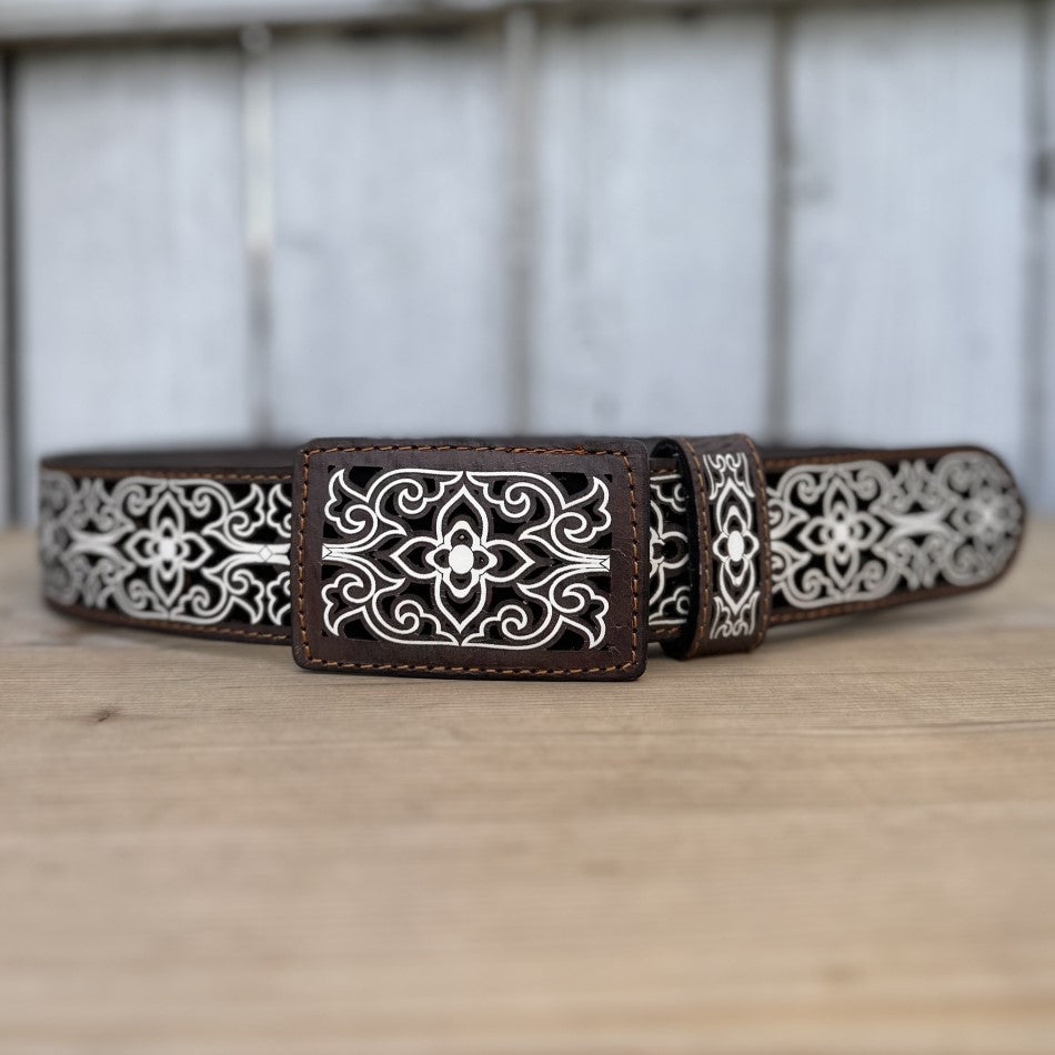 Cinturon Personalizado con Michoacan - Cinturones Personalizados Navajeados - Cinturones Vaqueros Personalizados - CInturones para Hombre