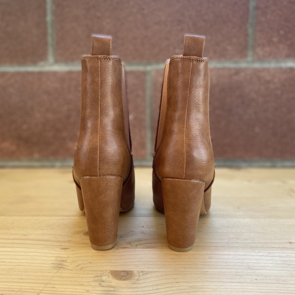 Display-2 Tan - Botas para Mujer con Tacon - Botas para Mujer - Botas con Tacon Mujer - Botas PU Mujer - Women Boots - PU leather