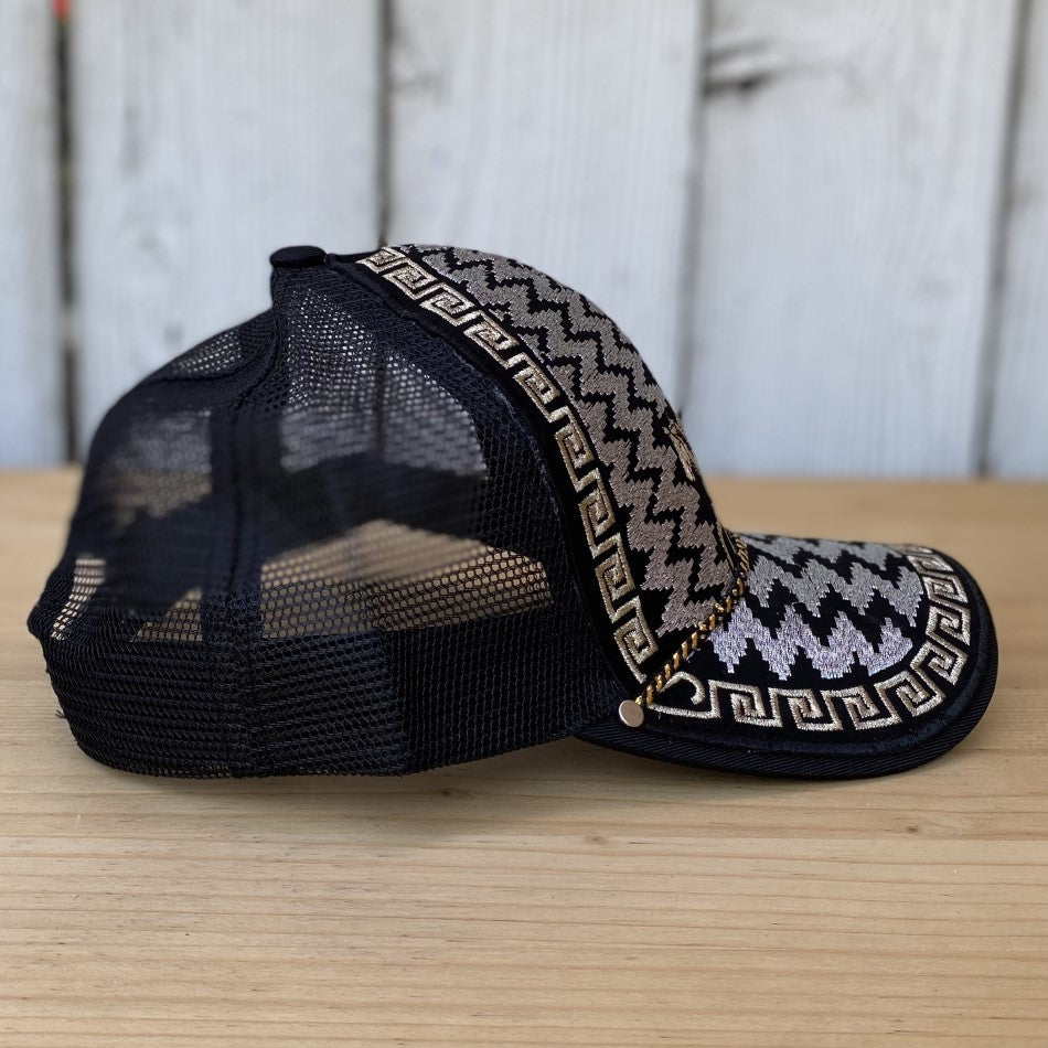 Gorra de Camionero Negra - Gorra Vaquera Negra - Gorra de Caimionero - Gorra Vaquera con Caballo - Gorras Bordadas - Gorra Vaquera