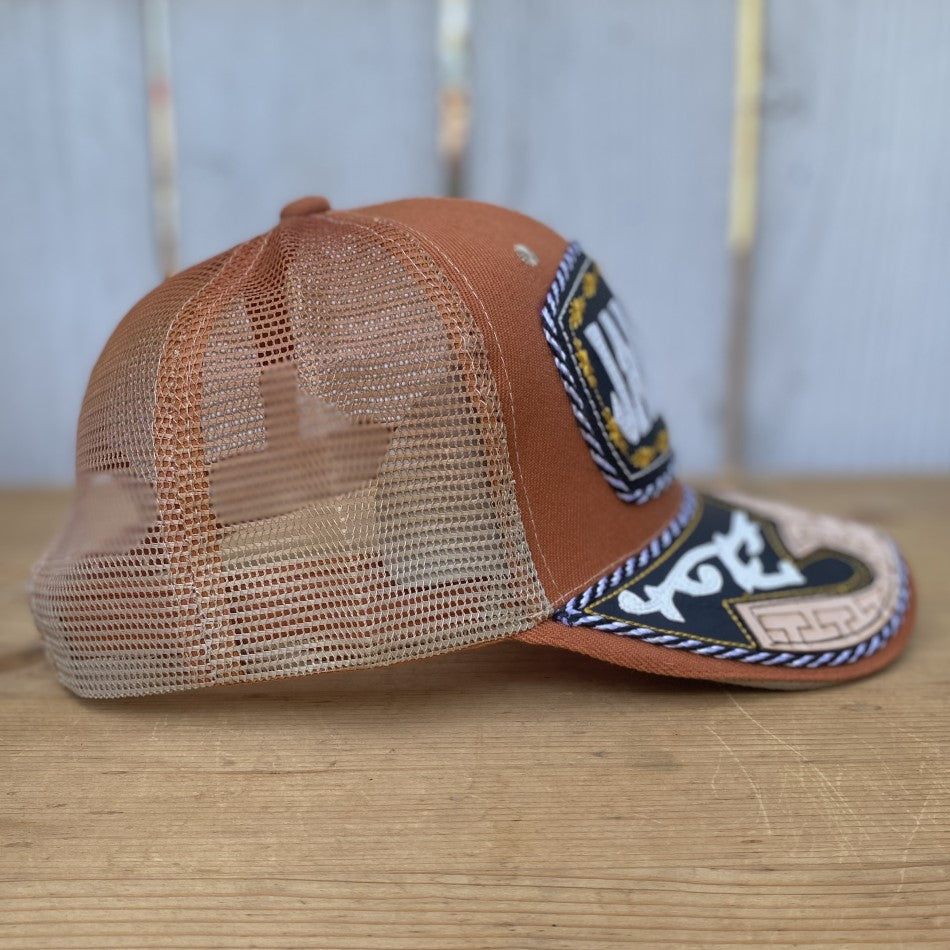 Gorra Vaquera de Jalisco Naranja - Gorras Vaqueras Artesanales - Gorra Artesanal con Jalisco