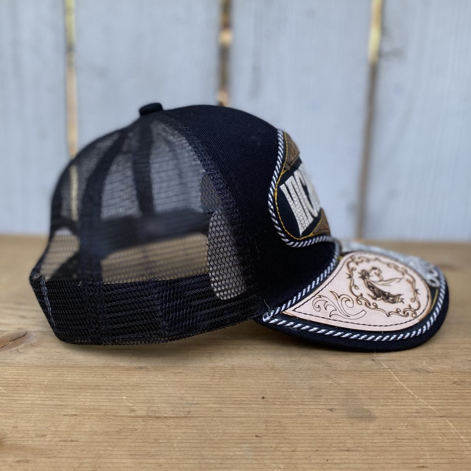 Gorrra Vaquera de Michoacan Negra - Gorra Artesanal Mexicana - Gorras Mexicanas