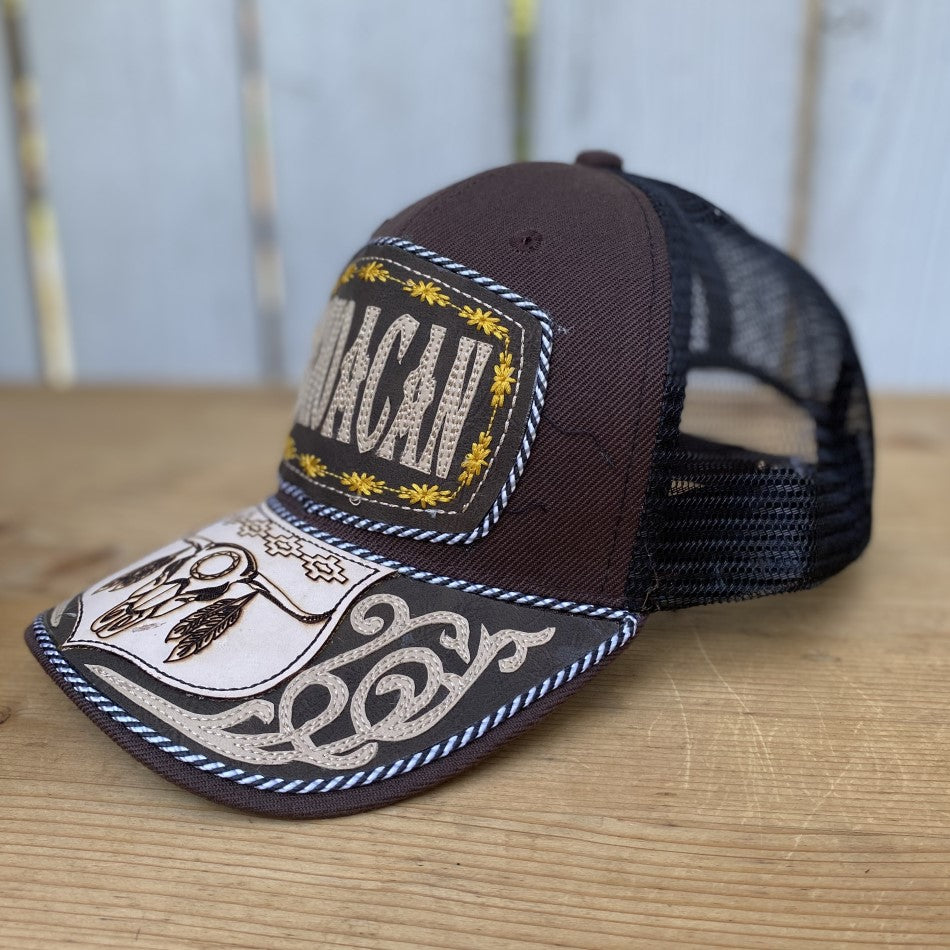 Gorra Vaquera de Michoacan Cafe - Gorras Vaqueras Artesanales - Gorra con Michoacan