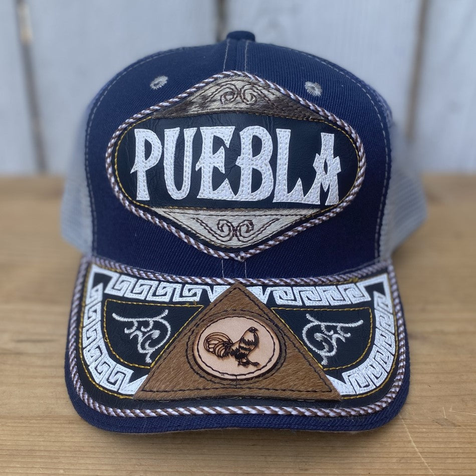 Blue Puebla Cap Handmade Caps with Mexican States