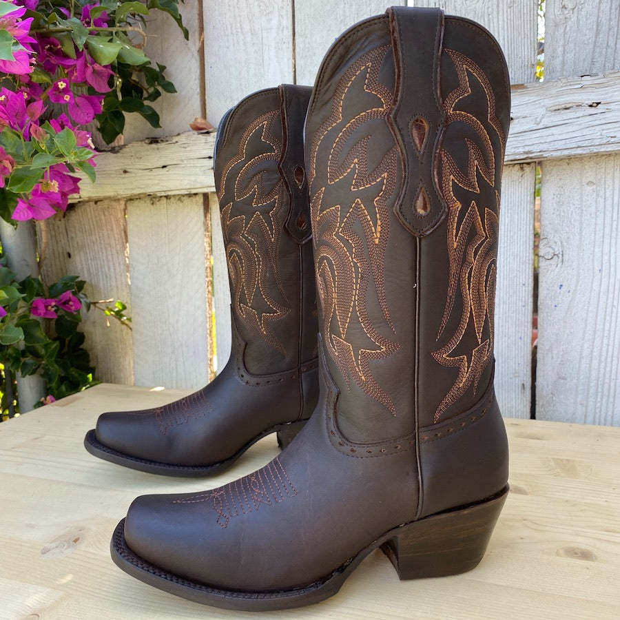 JB-1301 Chocolate - Western Boots for Women