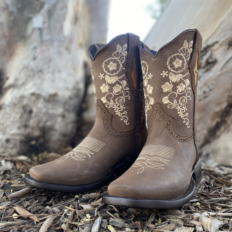 JB-1401 Cafe - Botas Vaqueras para Mujer - Botas para Mujer Vaqueras - Botas para Mujer de Rodeo - Bota Exotica