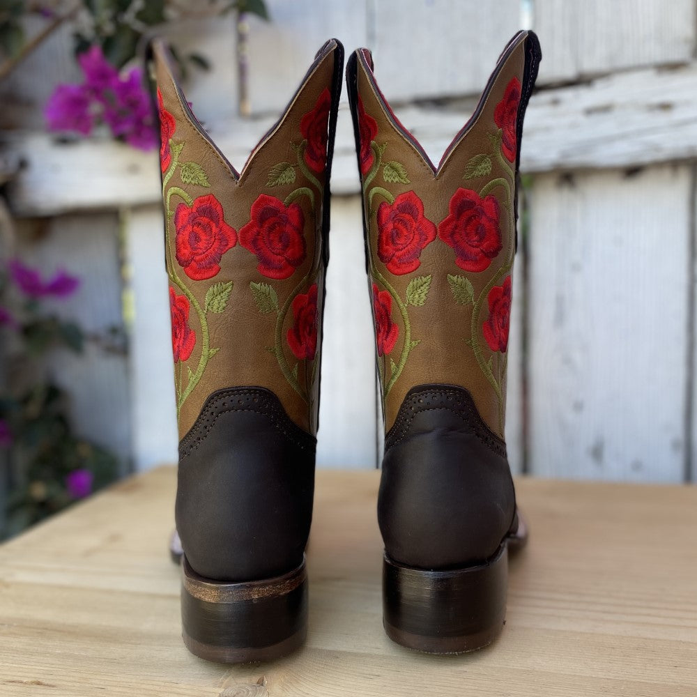 JB-1502 Chocolate - Botas Vaqueras para Mujer - Botas para Mujer Vaqueras - Botas para Mujer de Rodeo - Bota Exotica