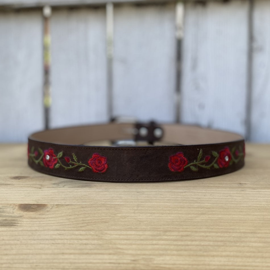 JB-1502 Chocolate - Cinturones para Mujer - Cintos - Cinturones Vaqueros para Mujer - Cinturones de Rodeo para Mujer - Cinturones Bordados para Mujer