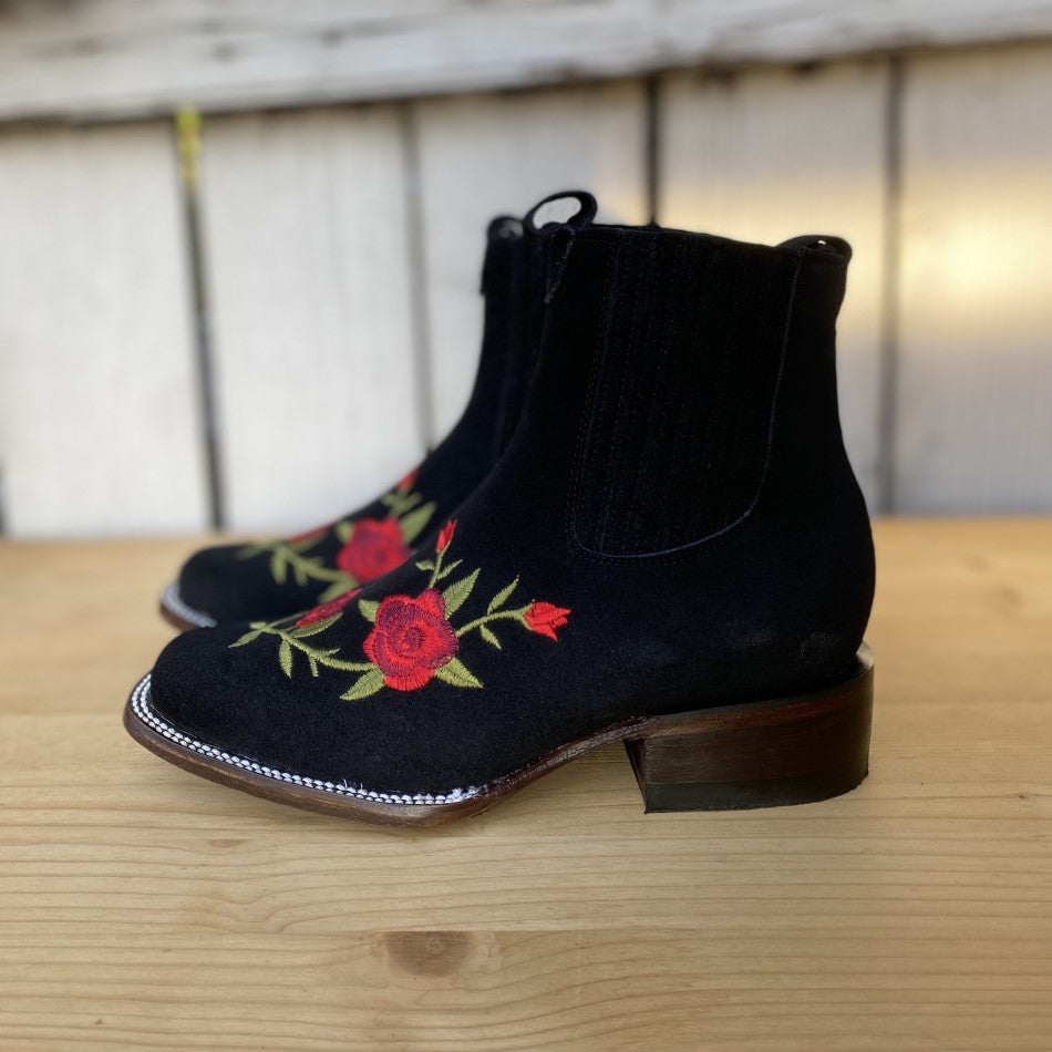 JB-702 Black - Botines Vaqueros para Mujer - Botines para Mujer Vaqueros - Botines para Mujer - Botines para mujer bordados