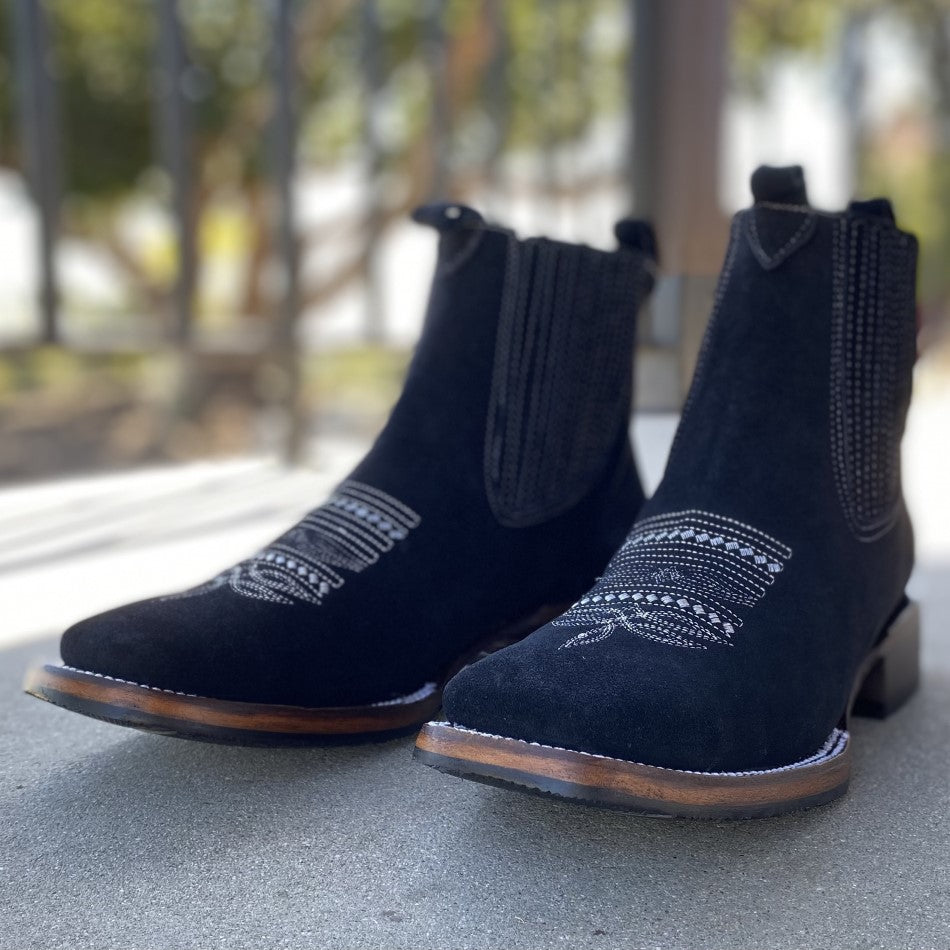 JB-723 Negro - Botines Vaqueros para Hombre - Botines para Hombre Vaqueros - Botines para Hombre - Botines para Hombre de Rodeo