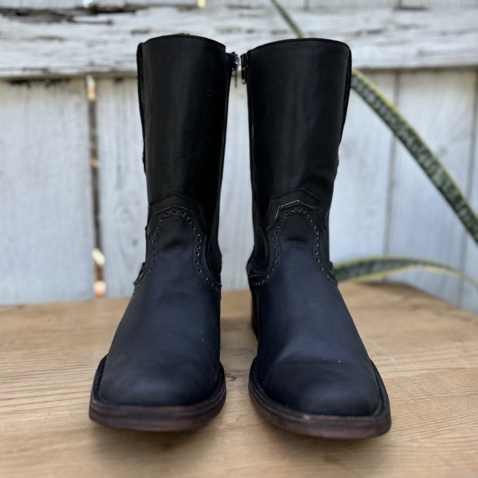 K30 Crazy Negro - Bota Vaquera Casual - Botas Vaqueras Casuales para Hombre