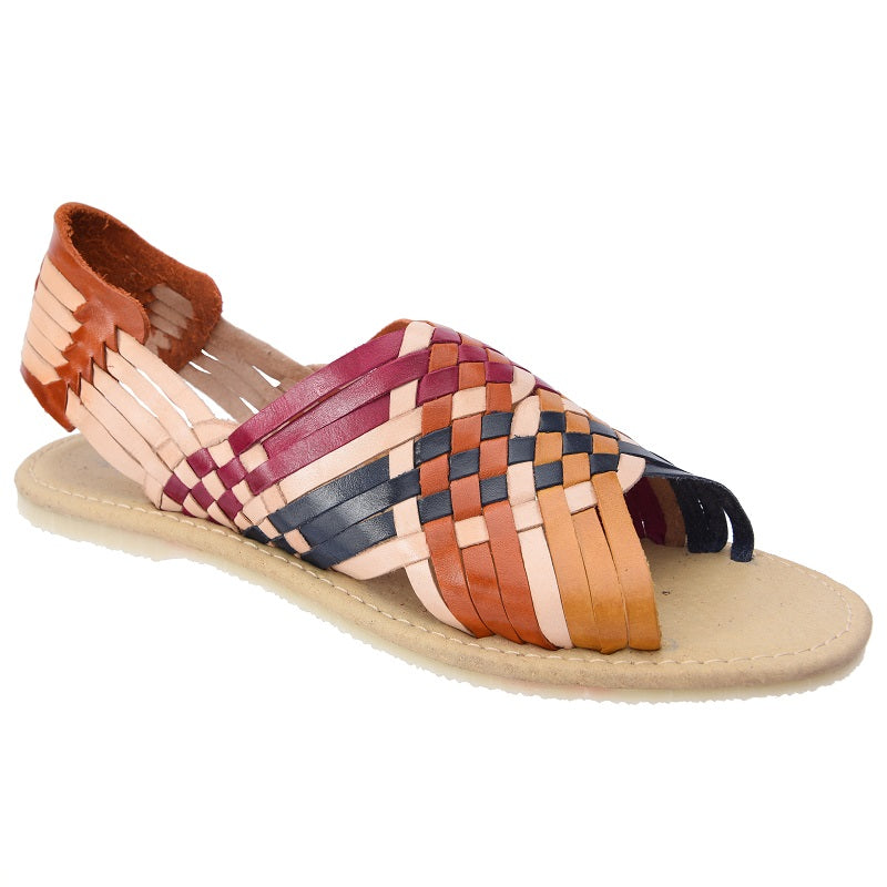 PM-35168 Multicolor Huaraches Artesanales Mexicanos para Mujer