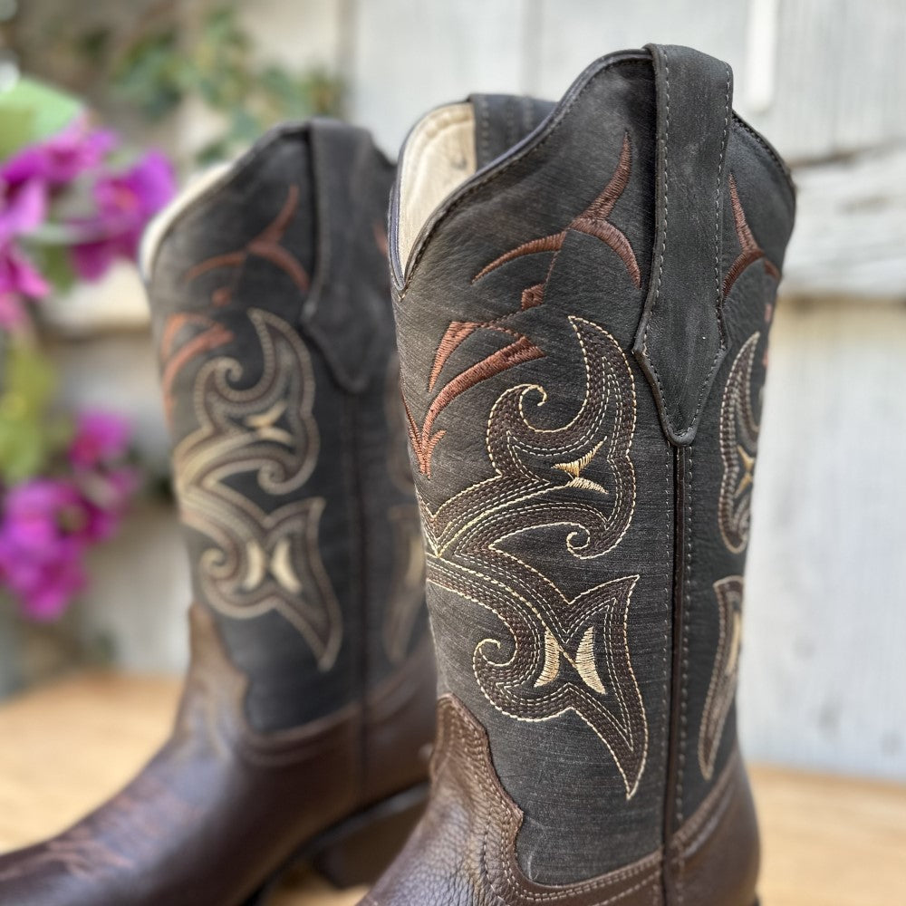 SB-404 Cafe - Botas Vaqueras para Mujer - Botas Vaqueras