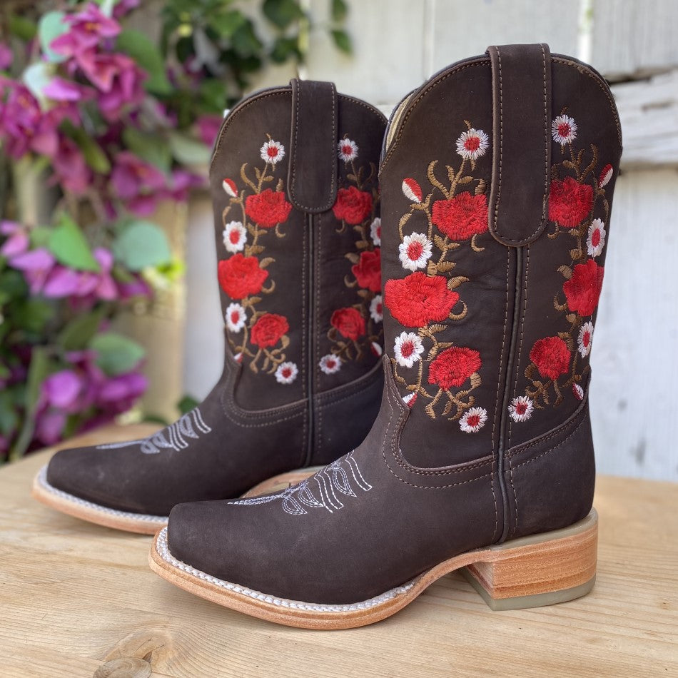 SB-415 Cafe - Bota Vaquera para Mujer - Botas Vaqueras