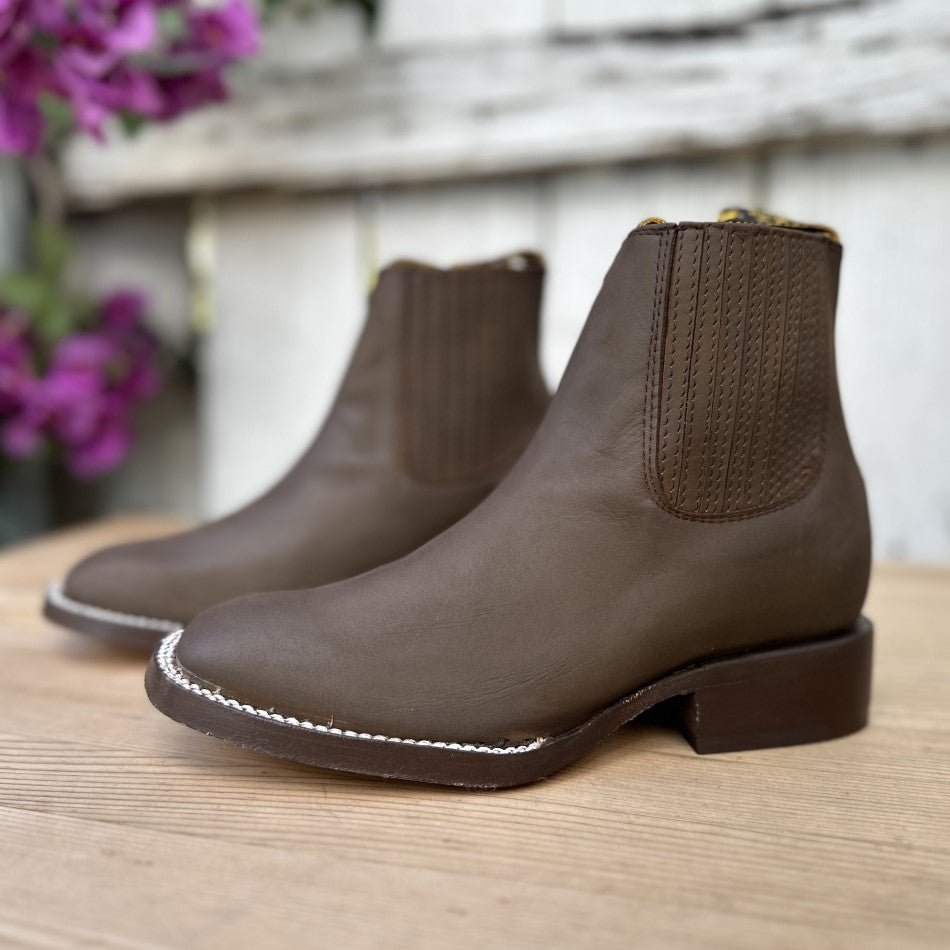 SB-720 Cafe Botin para Mujer de Nobuck - Botines para Mujer Vaqueros - Botines Vaqueros