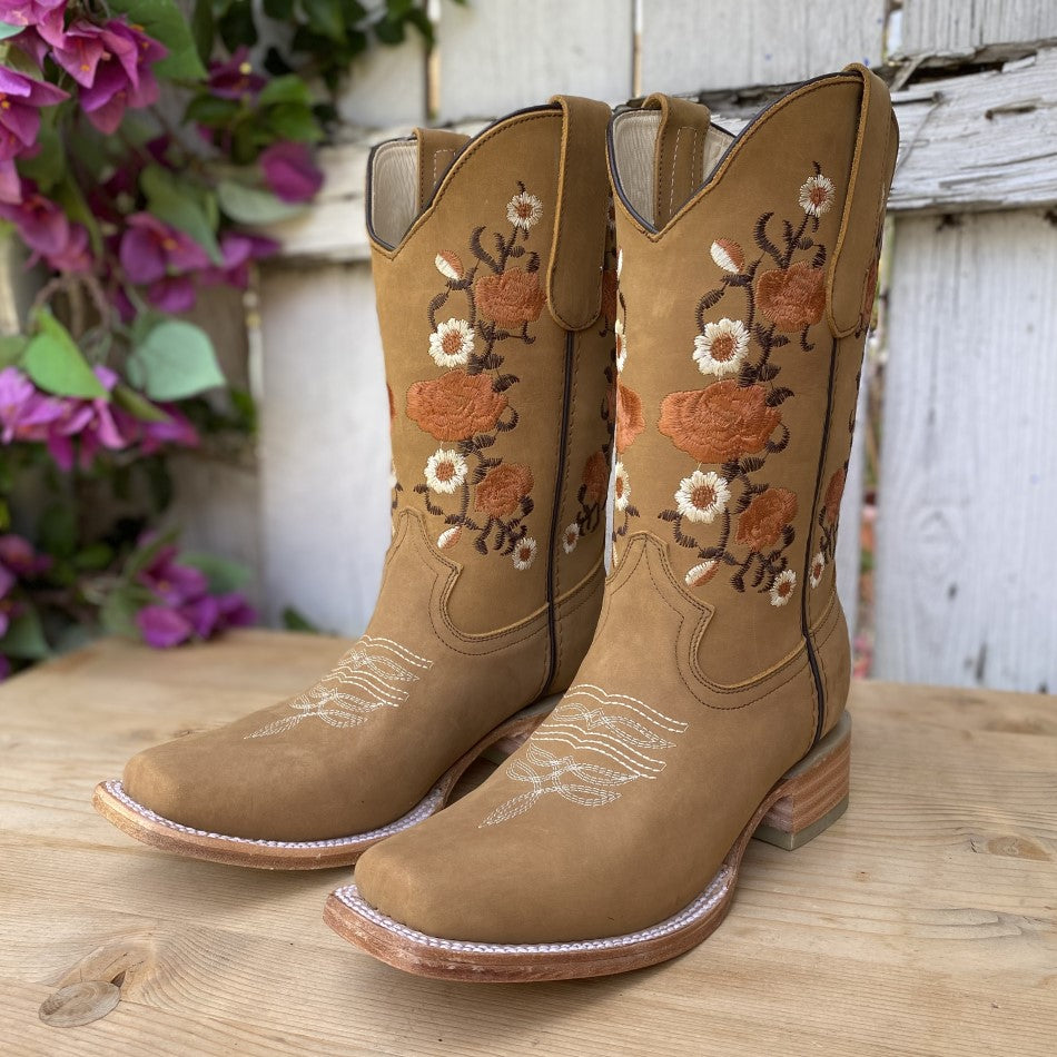 SB-Flores Miel Botas Vaqueras para Mujer Botas Vaqueras