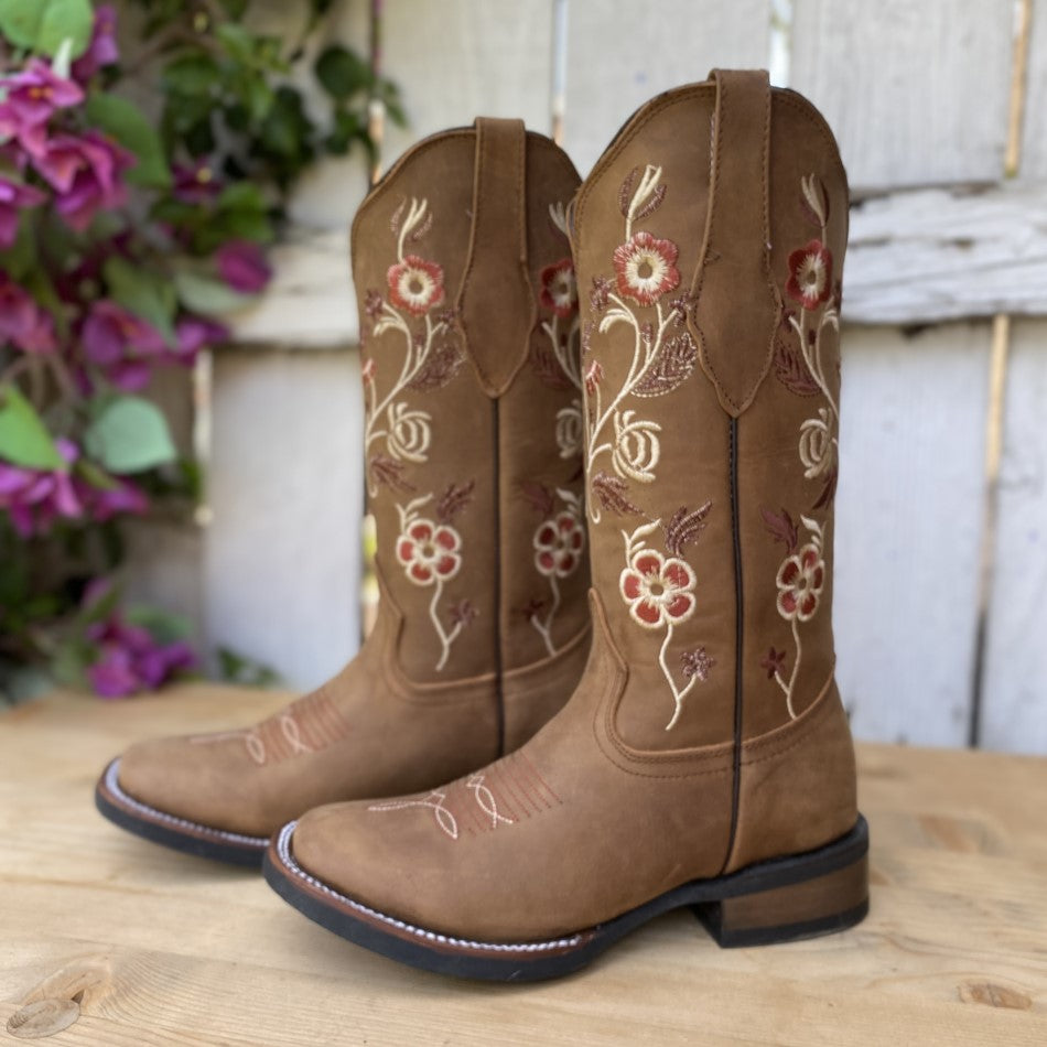 SB-Hanna Cafe - Botas Vaqueras para Mujer - Botas Vaqueras Bordadas