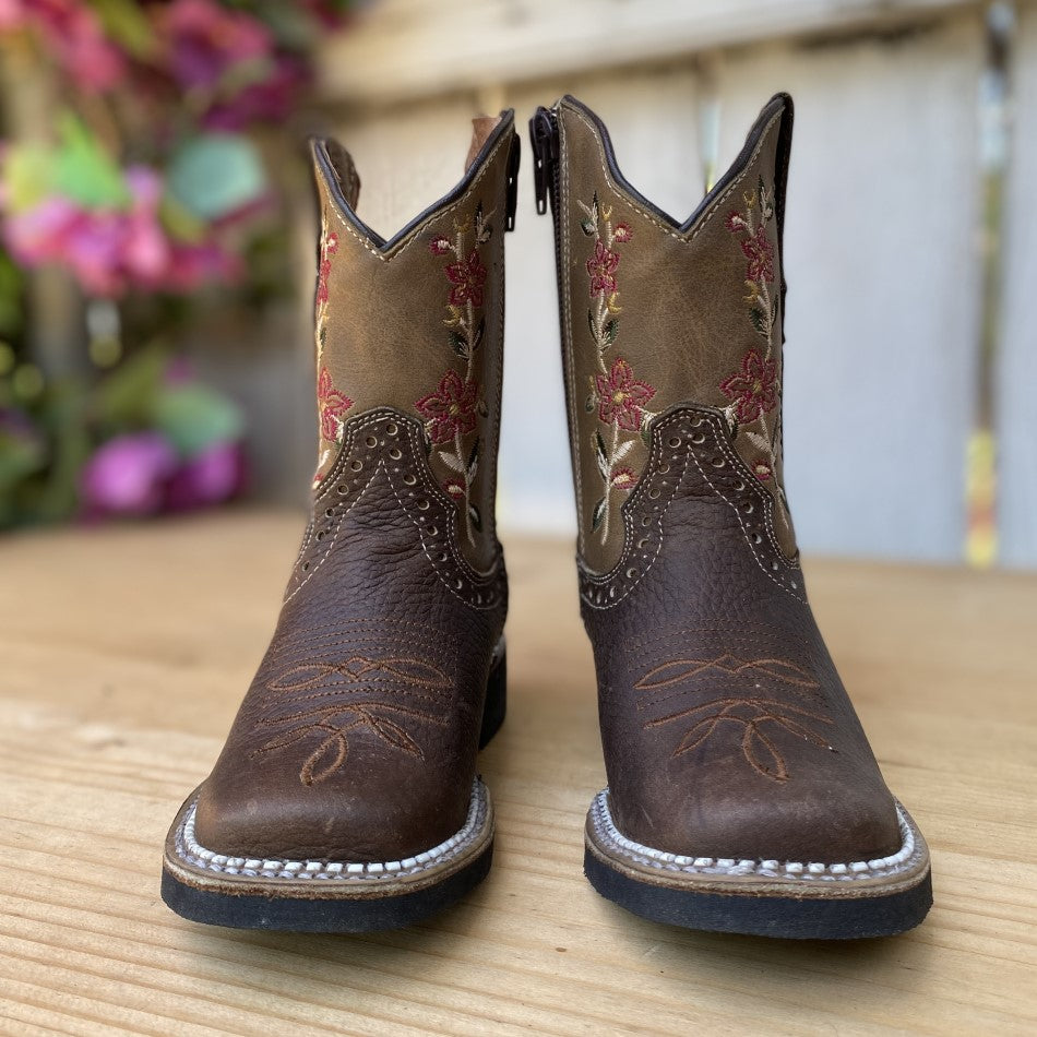 Selene-3 Cafe - Botas Vaqueras para Niñas - Botas para Niñas Vaqueras - Botas para Niñas