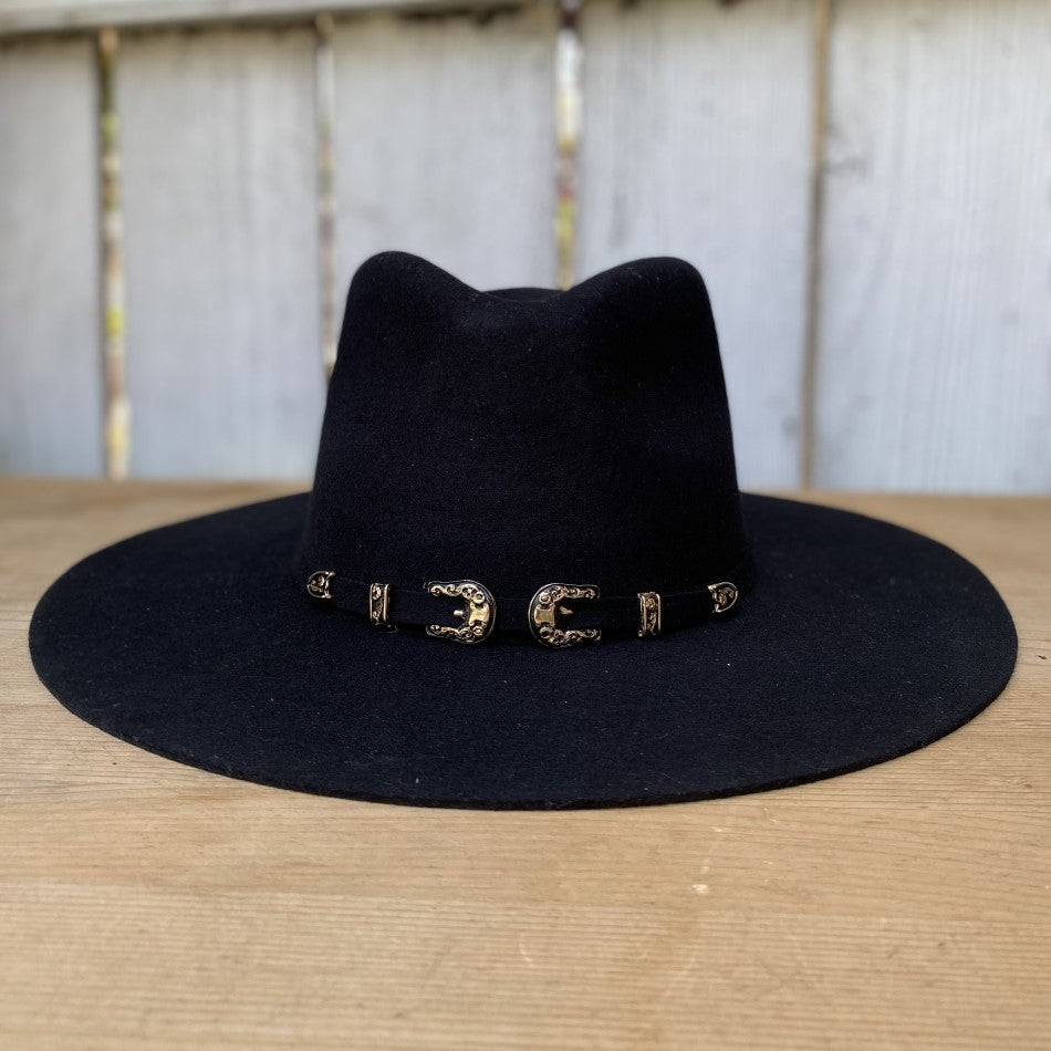Sombrero Fedora de Lana para Mujer Negro - Sombreros Fedora para Mujer - Sombreros para Mujer