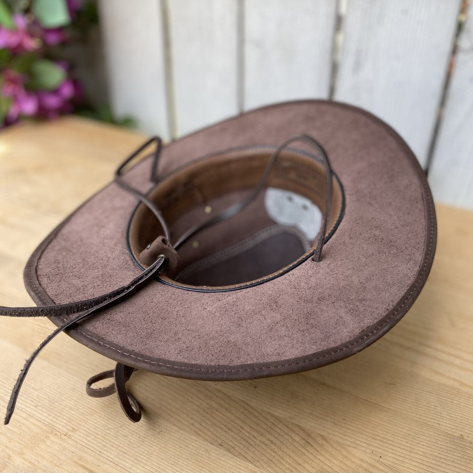 Sombrero de Piel Cafe Oscuro con Pelo de Vaca - Sombreros de Piel - Sombreros de Piel para Hombre