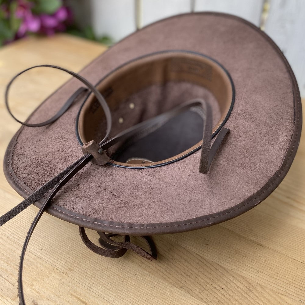 Sombrero de Cuero Cafe Oscuro - Sombreros de Cuero - Sombreros de Cuero para Hombre