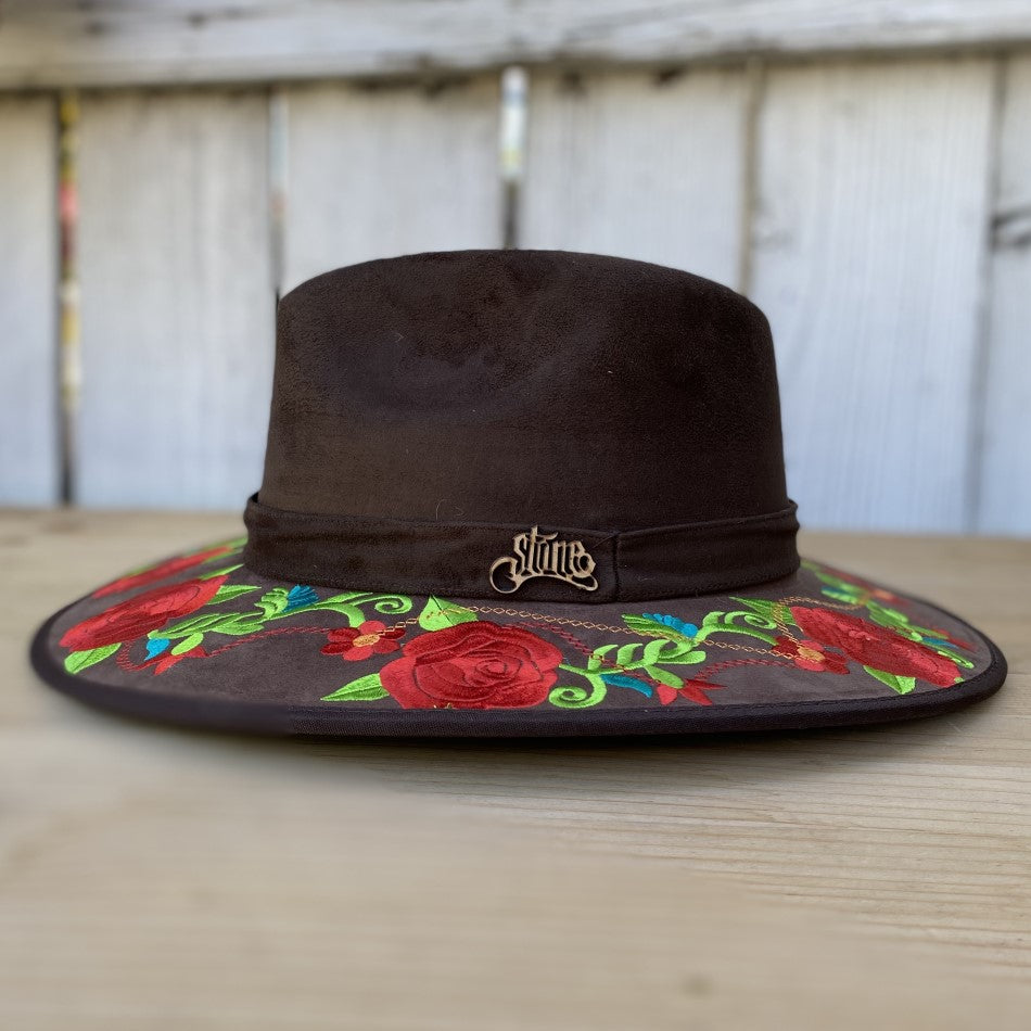 Sombrero de Fieltro para Mujer color Cafe Oscuro - Sombrero Mexicano de FIeltro - Sombreros de Fieltro