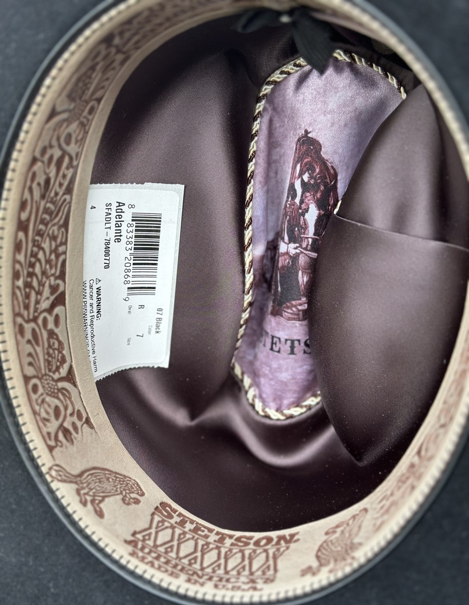 Texana Stetson para Hombre - 8X Adelante Negro - Texanas Stetson para Hombre