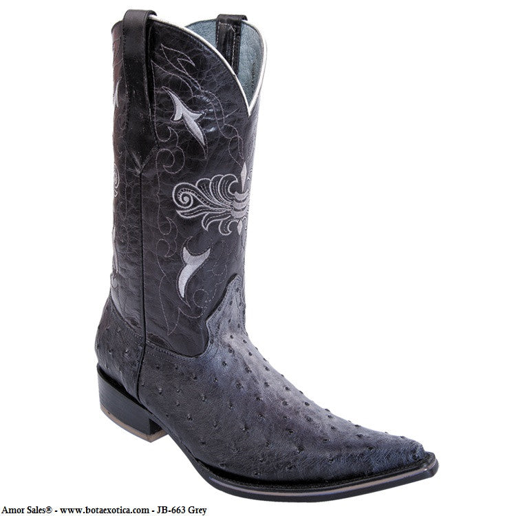 JB-663 Black-Grey - Botas exoticas para hombre