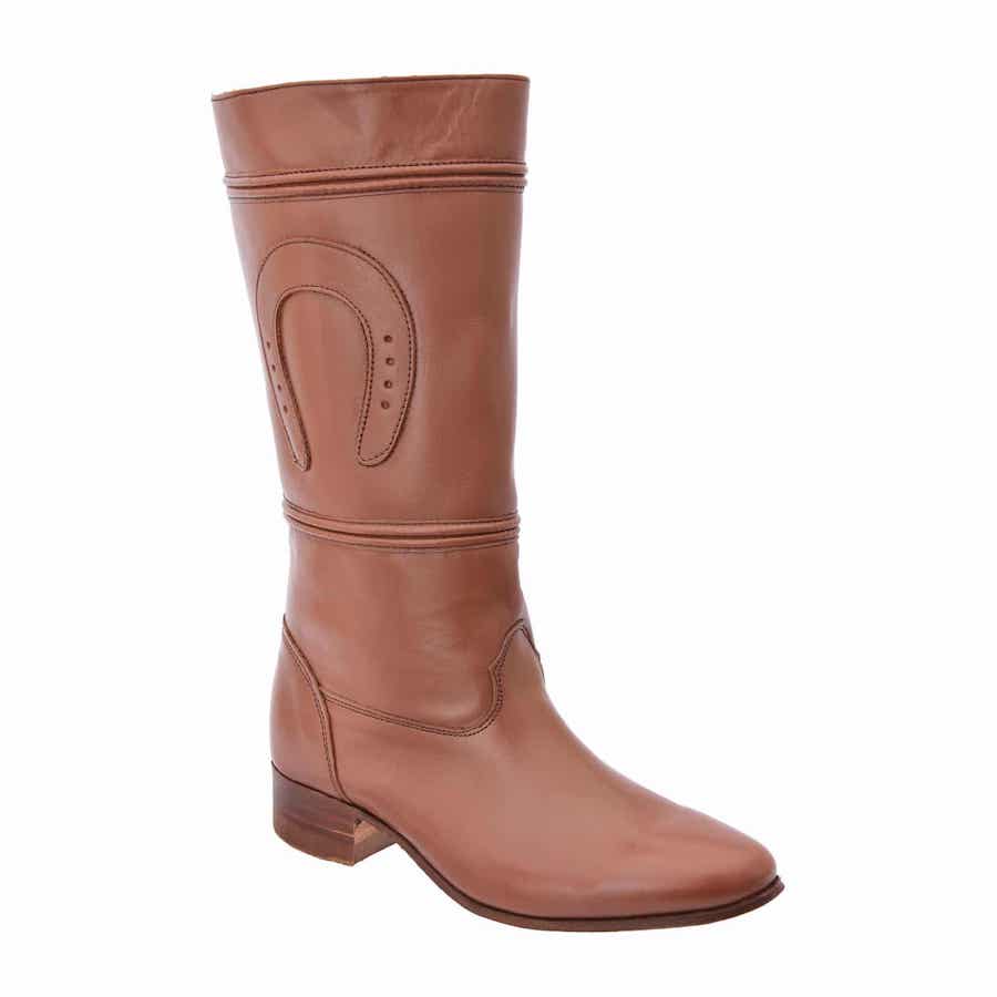 LB- Bota de Escaramuza Tabaco Leather Tabaco Piel - Bota Exotica Western Wear