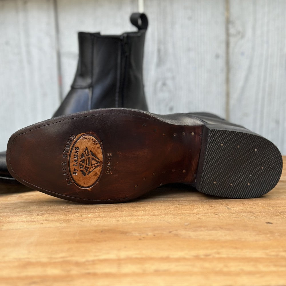 Botin Vaquero Negro Horma Dubai con Cierre para Hombre | BS-Vincent | Suela de Vaqueta