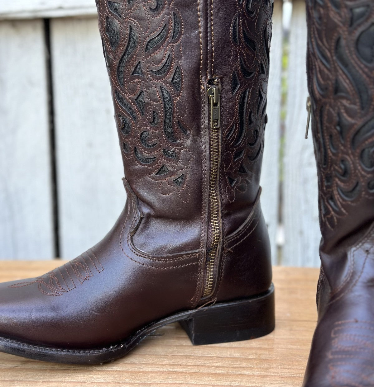 Bota Vaquera Café de Tubo Alto en Piel Pull-Up para Mujer | CB-Coqueta (2)