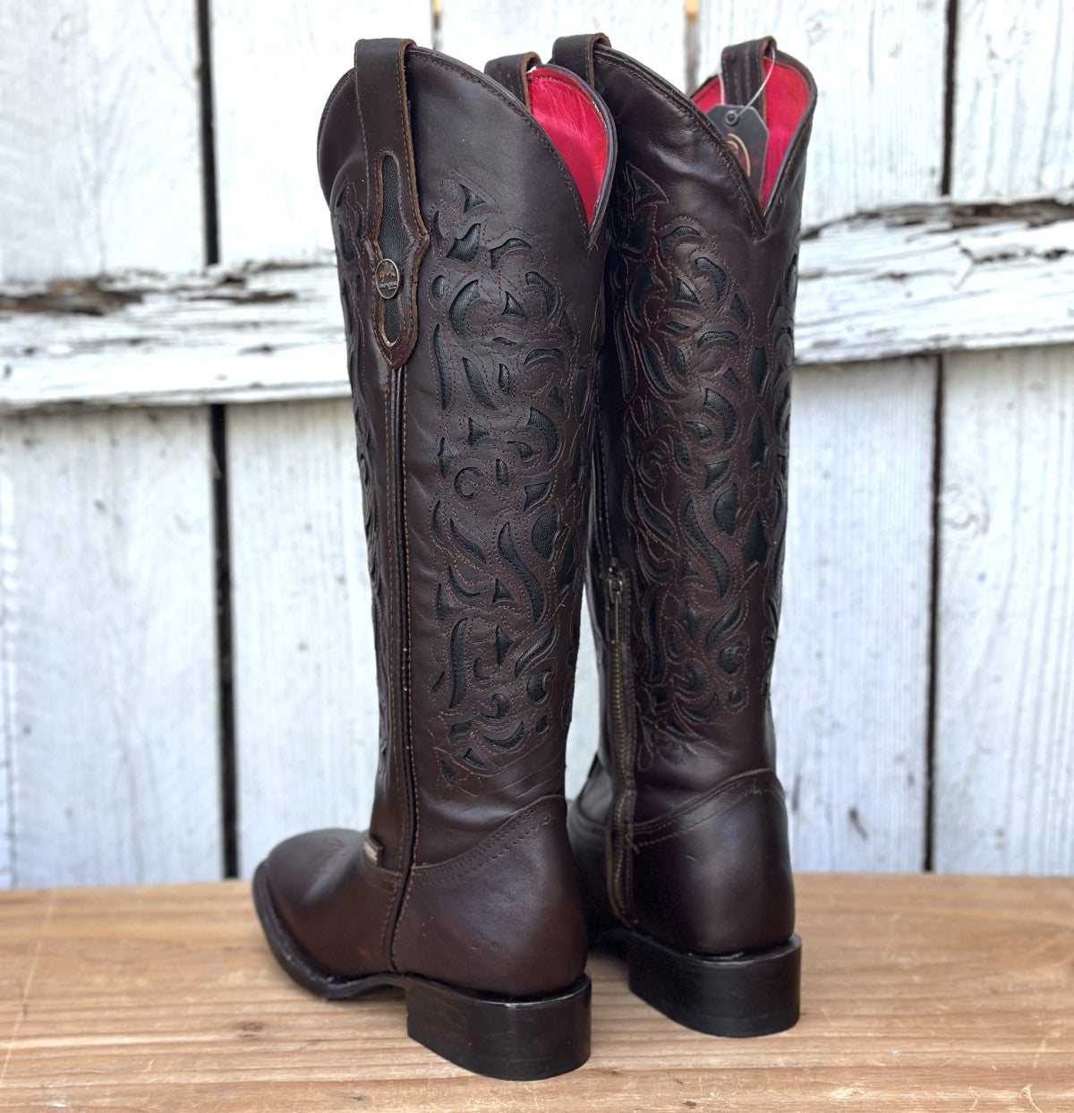 Bota Vaquera Café de Tubo Alto en Piel Pull-Up para Mujer | CB-Coqueta (4)