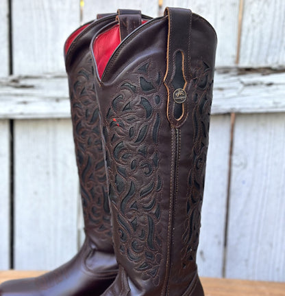 Bota Vaquera Café de Tubo Alto en Piel Pull-Up para Mujer | CB-Coqueta (3)