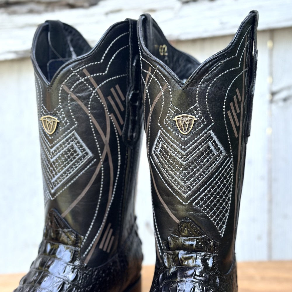 Bota Vaquera Exótica Negra Imitación Caimán para Hombre | RC-7101 (6)
