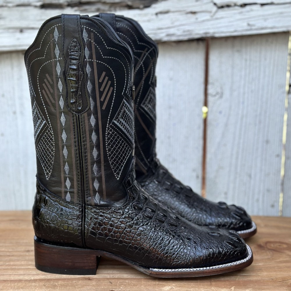 Bota Vaquera Exótica Negra Imitación Caimán para Hombre | RC-7101 (3)